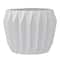 Hello Honey® 6" White Fluted Stoneware Flower Pot